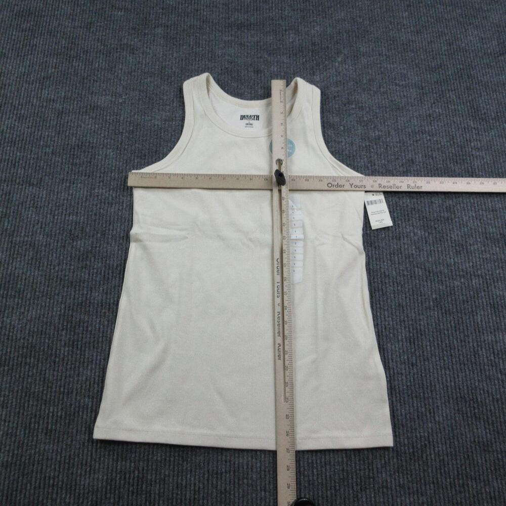 Duluth Trading Co. Tank Womens L Cream No-Yank Rib Racerback Shelf Bra NWT